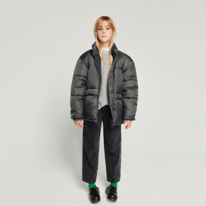 儿童灰黑色棉服