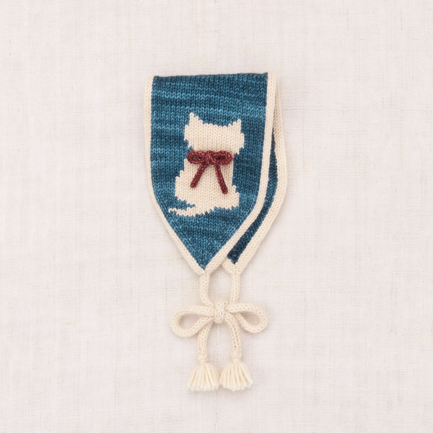 女童蓝色猫咪针织头巾