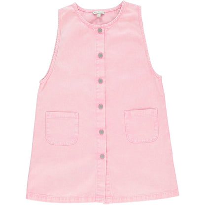 女童粉色棉连衣裙