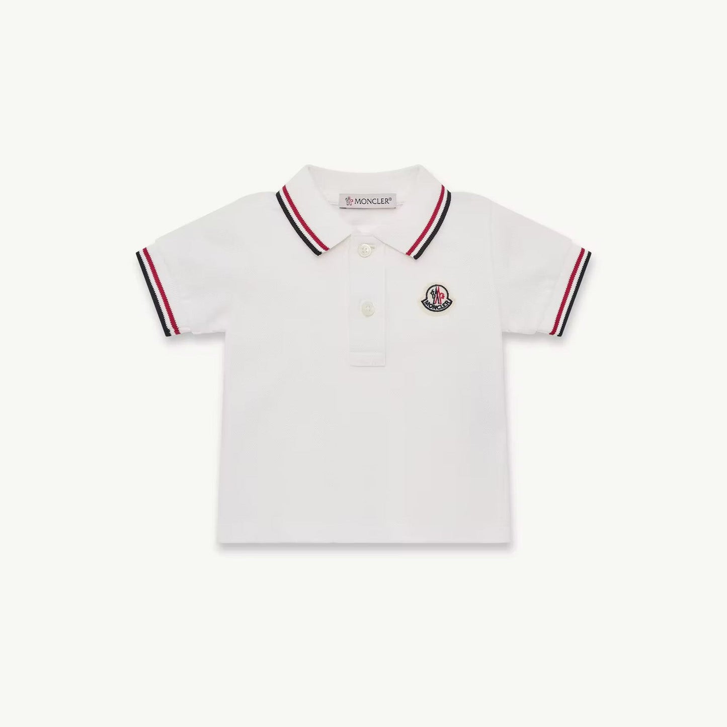 男婴白色棉Polo衫