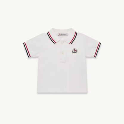 男婴白色棉Polo衫