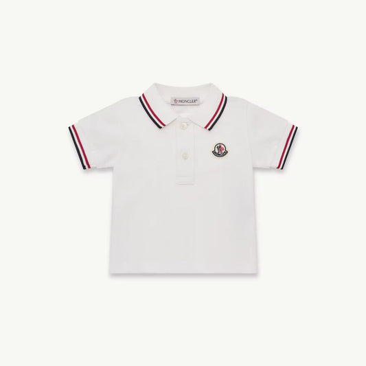 男婴白色棉Polo衫
