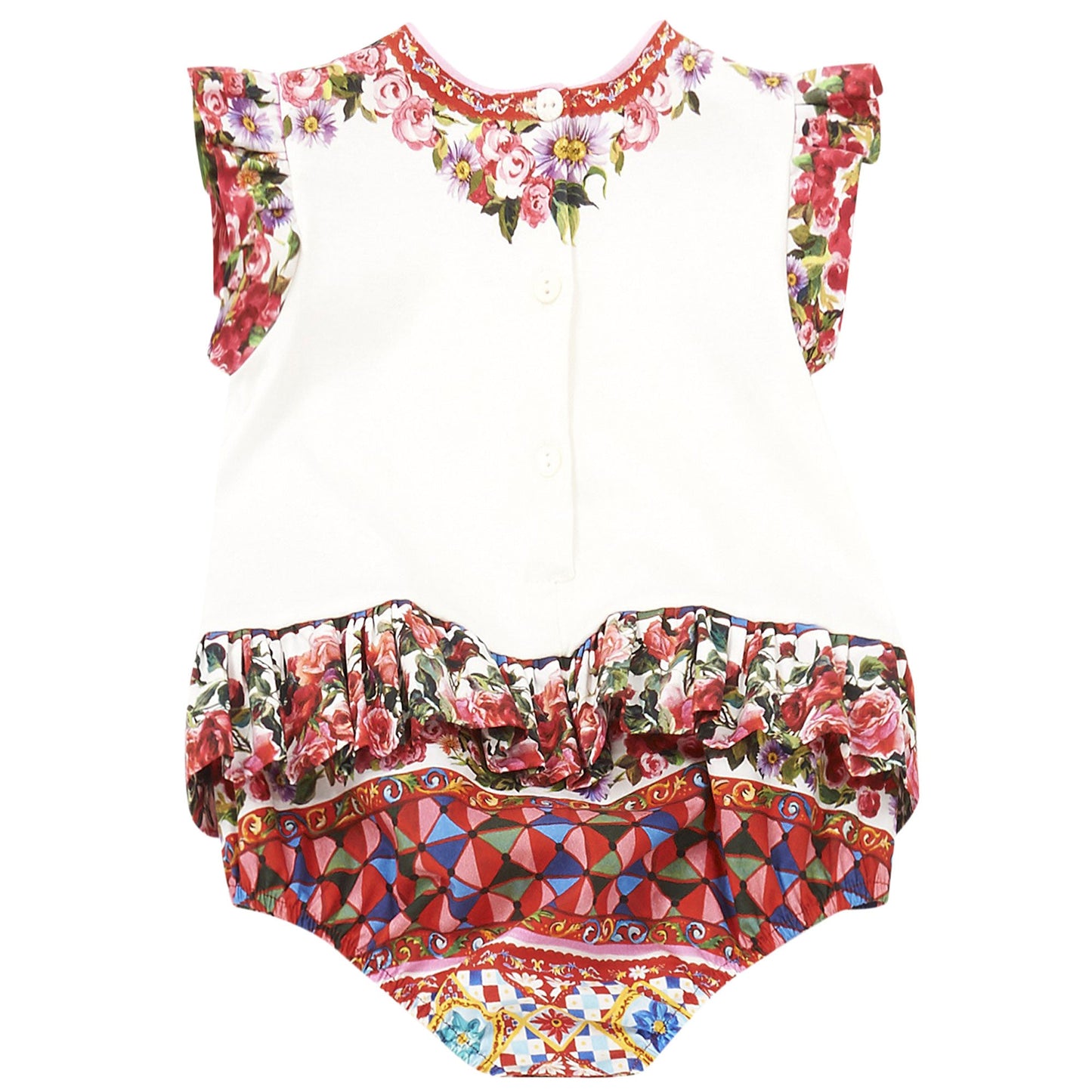 Baby Girls 'Caretto Con Rose' Babygrow