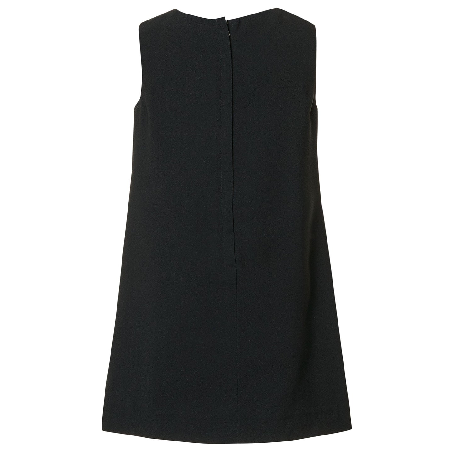 Girls Black Flower Printed Trims Sleeveless Dresses