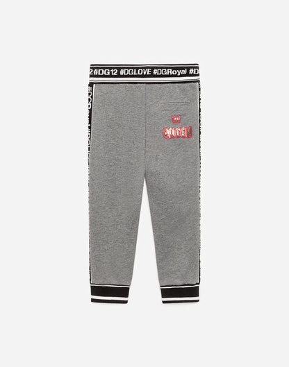 Girls Melange Grey Cotton Trousers