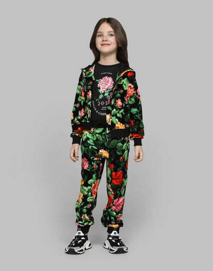 Dolce & Gabbana 女童玫瑰印花慢跑裤（多色）