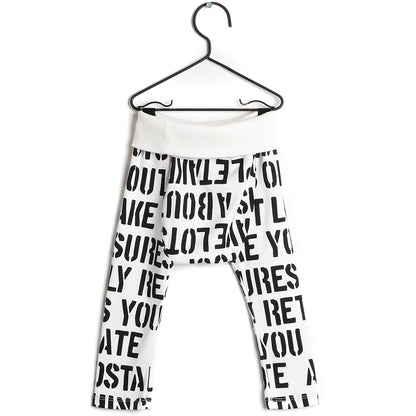 Baby White Printed Cotton Leggings