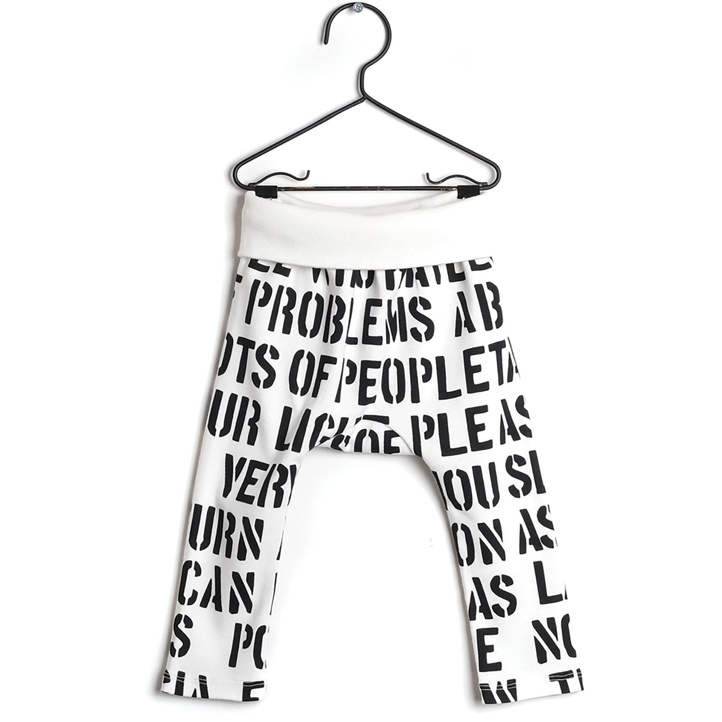 Baby White Printed Cotton Leggings