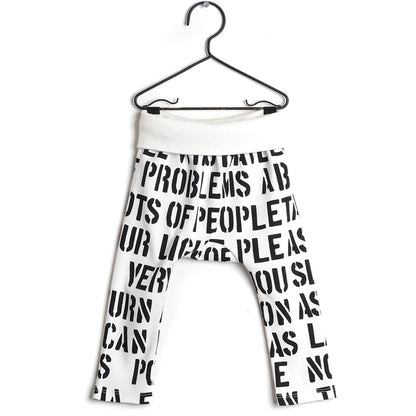 Baby White Printed Cotton Leggings