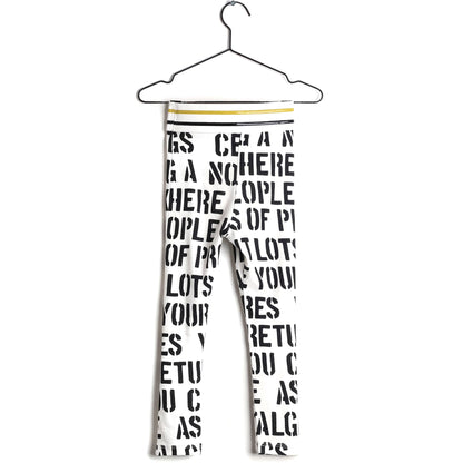 Girls White Printed Leggings