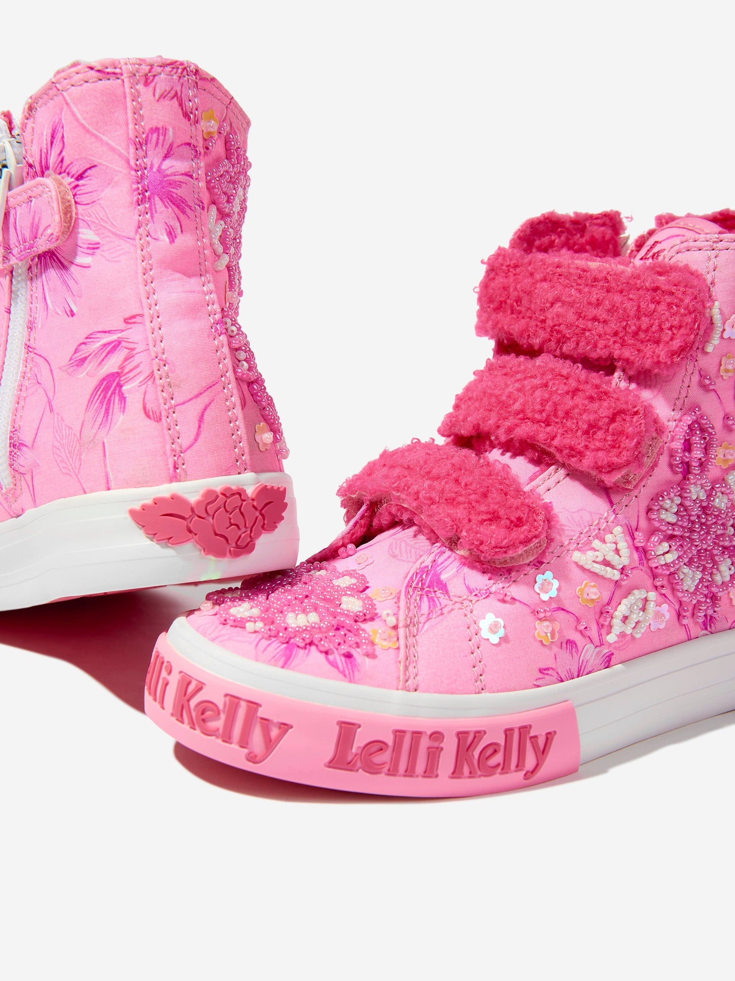 Lelli Kelly 女童 Brooke Mid 魔术贴棒球靴（粉色）