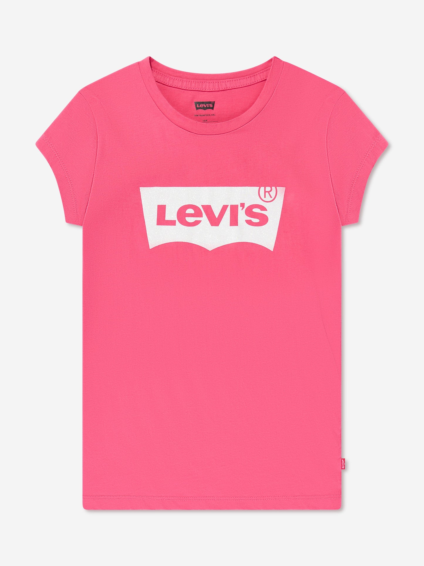 Levi's 女童棉质短袖蝙蝠袖徽标 T 恤