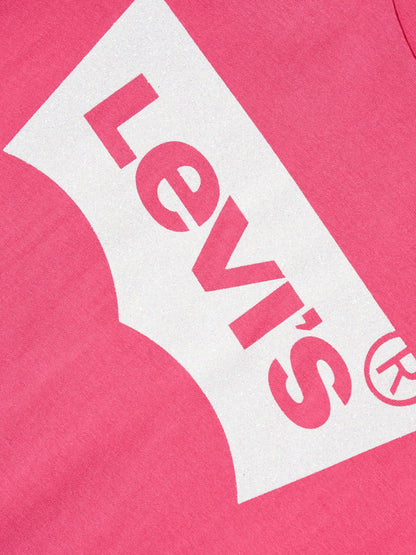Levi's 女童棉质短袖蝙蝠袖徽标 T 恤
