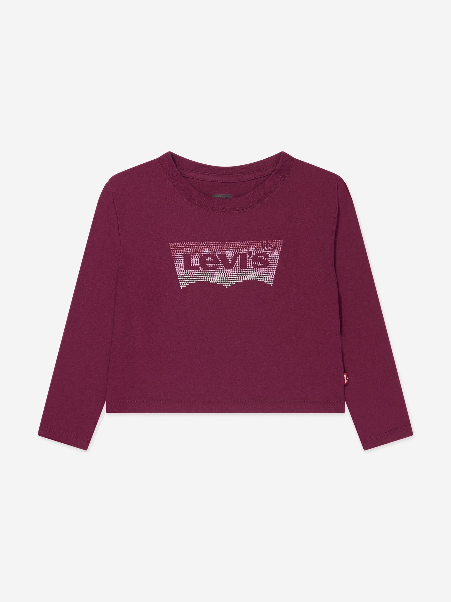 Levi's Wear 女童长袖闪光徽标 T 恤（红色）