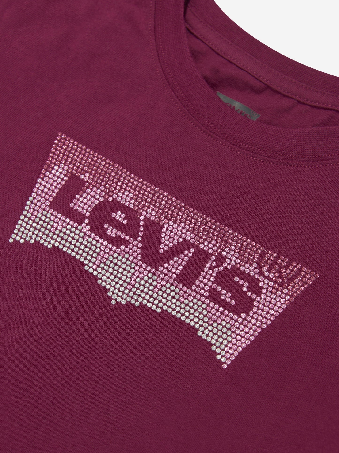Levi's Wear 女童长袖闪光徽标 T 恤（红色）