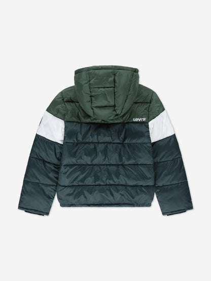 Levi's Boys Colourblock Puffer Jacket in Green