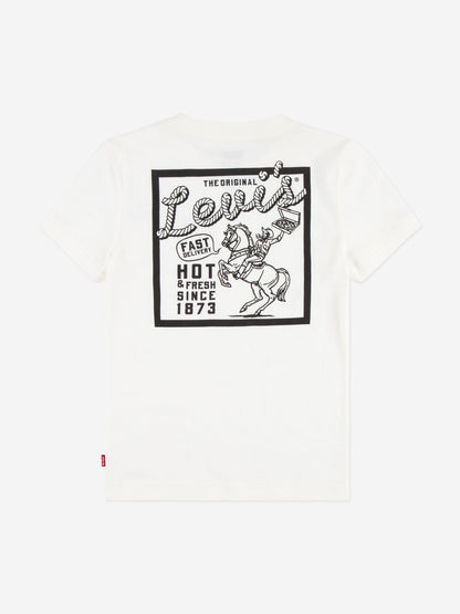 Levi's Boys Pizza Delivery Cowboy T-Shirt in Ivory