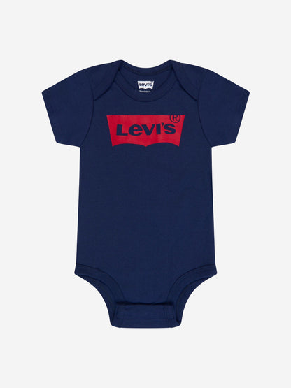 Levi's Baby Batwing Onesie Hat and Bootie Set in Navy