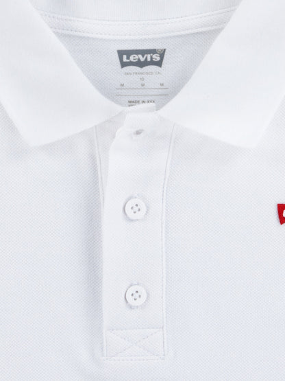 Levi's Boys Back Neck Tape Polo Shirt in White