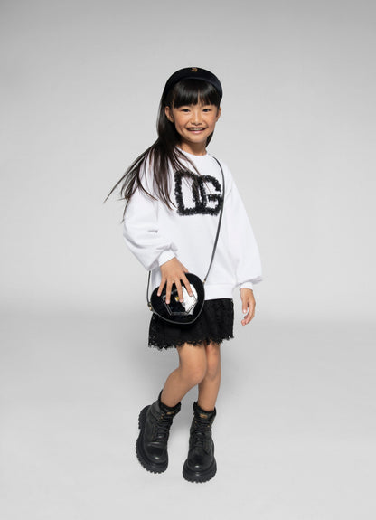 Dolce & Gabbana 女童白色徽标毛衣裙