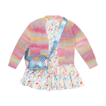 女童彩色针织开衫