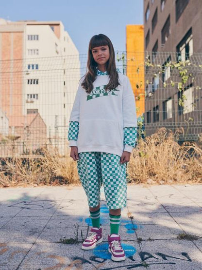 儿童绿色格子卫衣