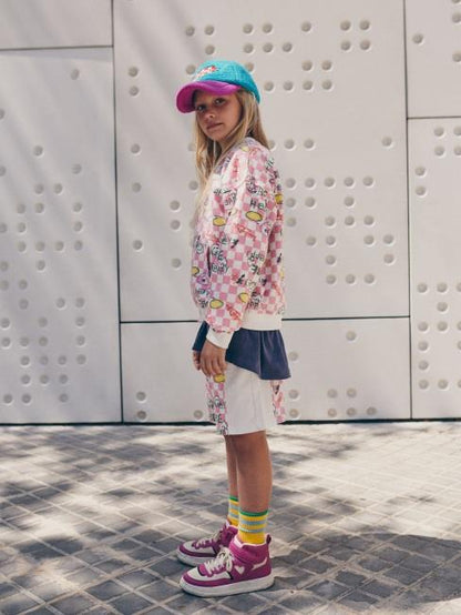 儿童粉色印花卫衣