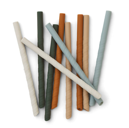 彩色硅胶吸管(10根)