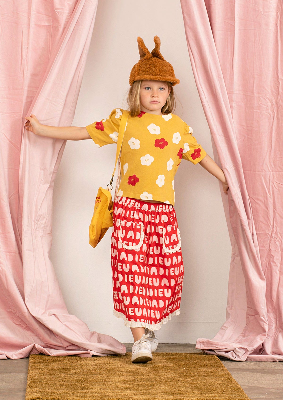 Girls Yellow Flowers Cotton T-Shirt