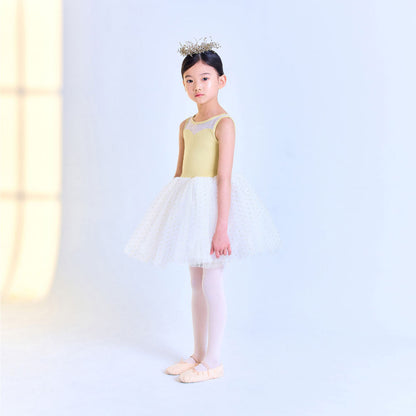 女童黄色芭蕾舞服套装