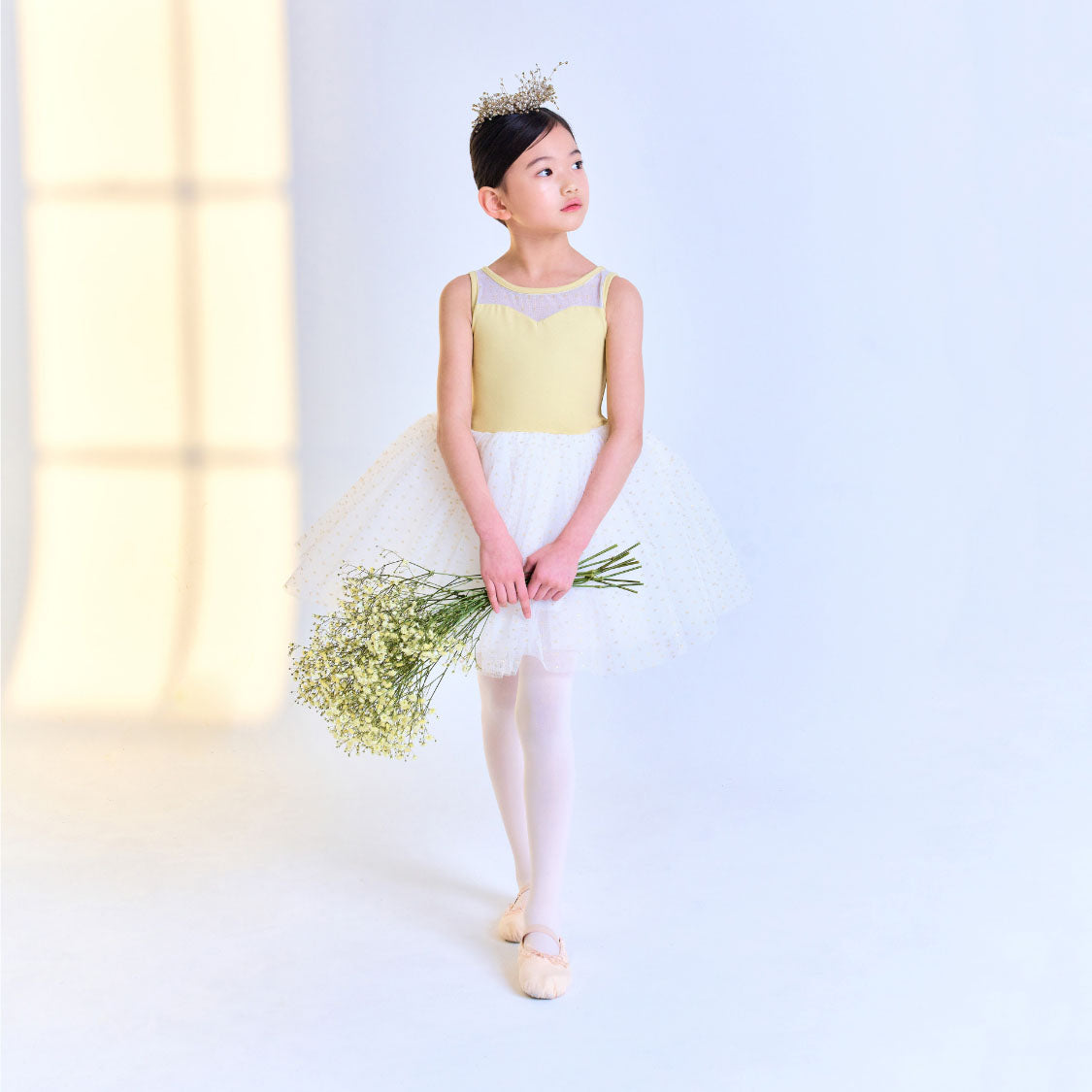 女童黄色芭蕾舞服套装