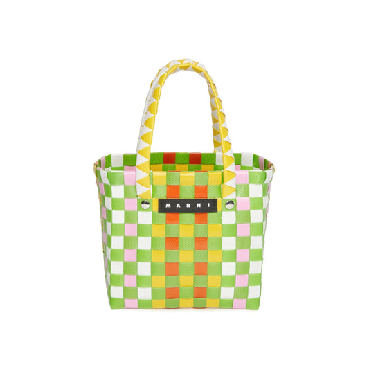 女童绿色Logo手提包