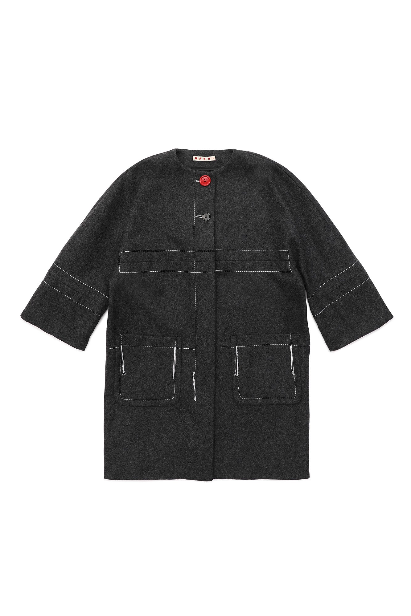 女童深灰色羊毛外套