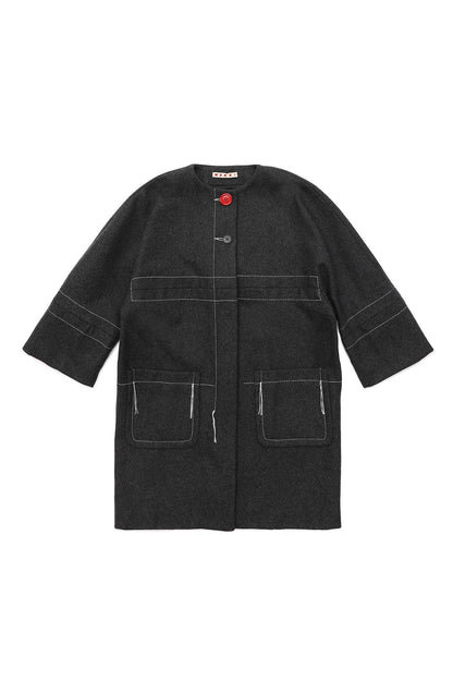 女童深灰色羊毛外套