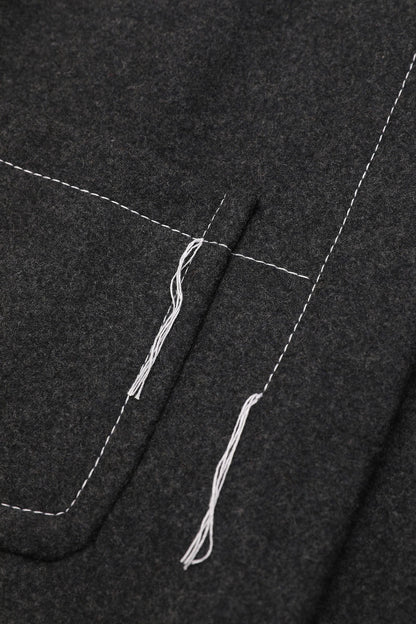 女童深灰色羊毛外套