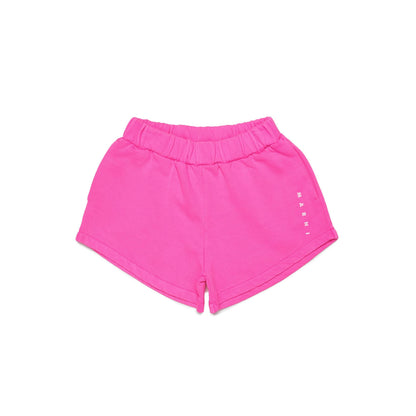 女童荧光粉Logo棉短裤