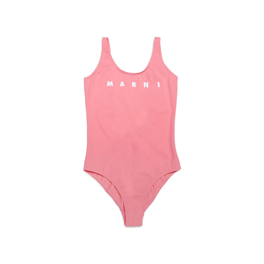 女童粉色Logo泳衣