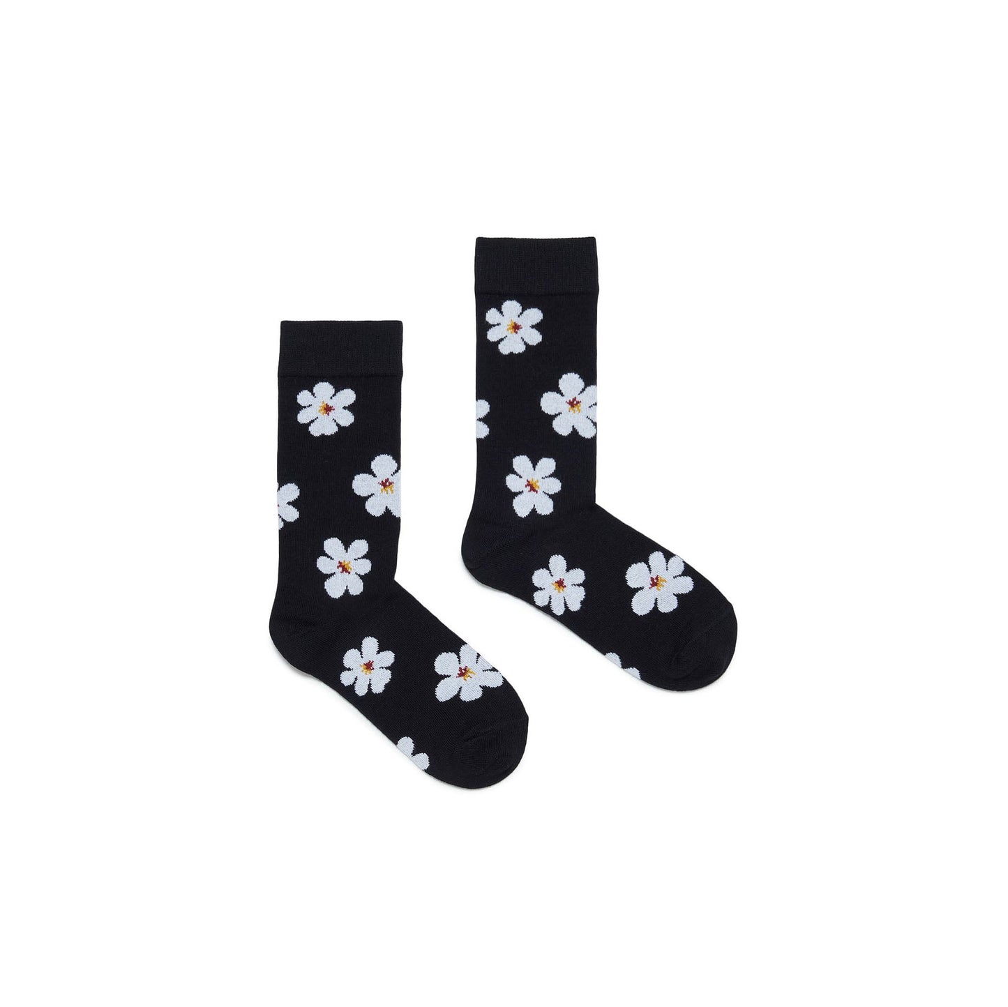 女童黑色花朵棉袜