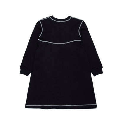 女童黑色棉连衣裙