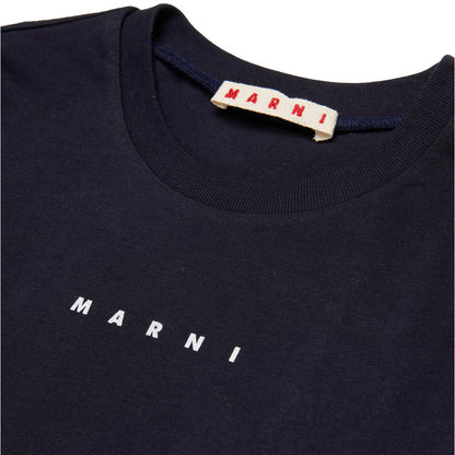儿童藏青色Logo棉T恤