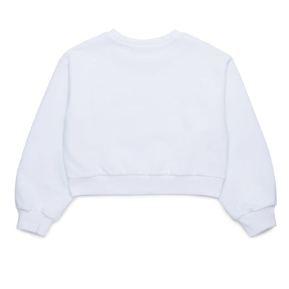 女童白色Logo棉卫衣