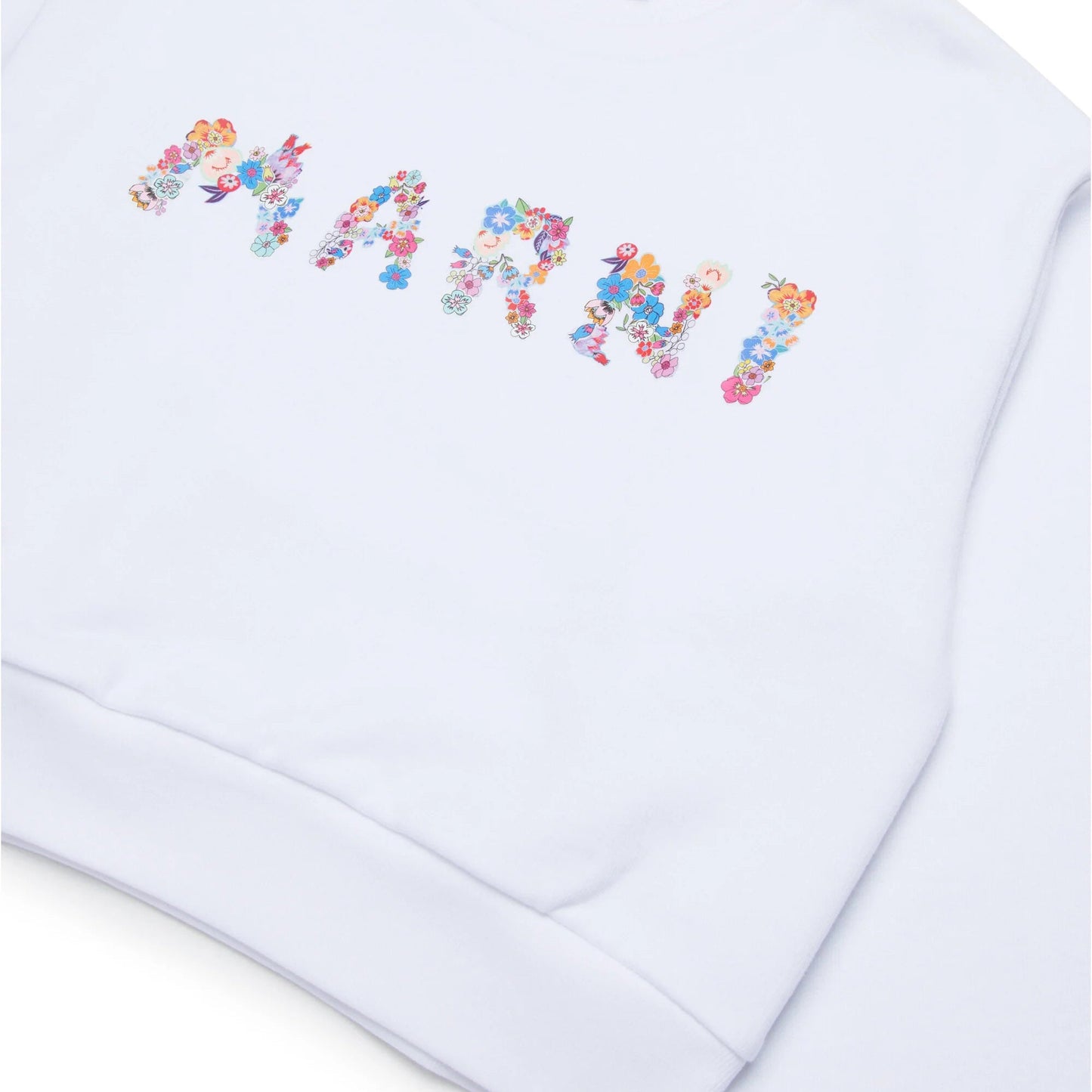 女童白色Logo棉卫衣