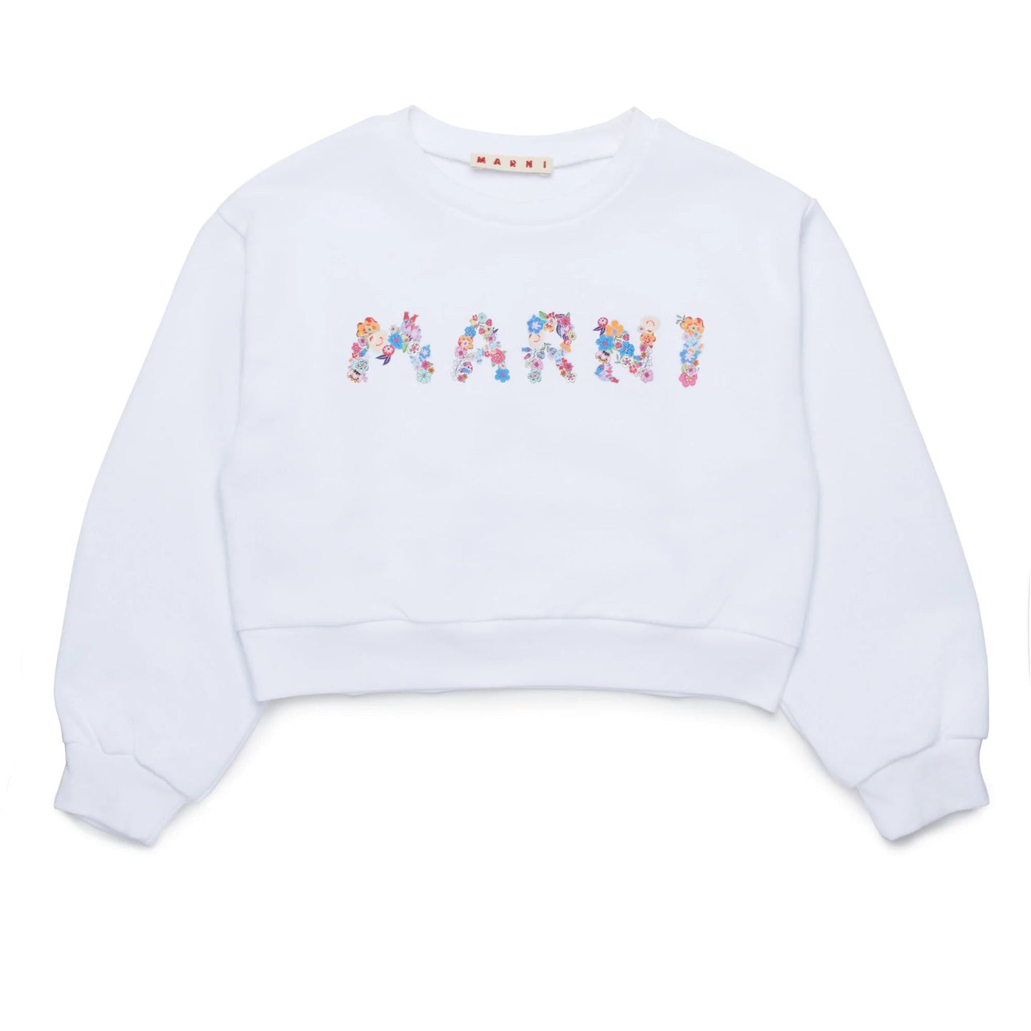 女童白色Logo棉卫衣