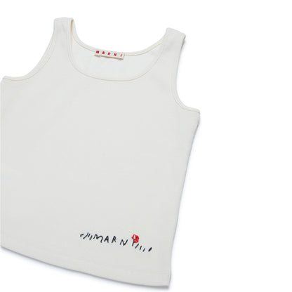 女童白色Logo棉背心