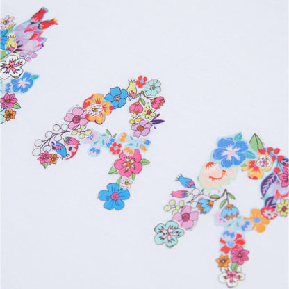 女童白色印花Logo棉T恤