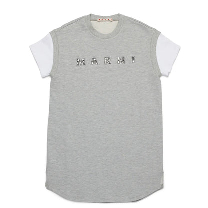 女童灰色棉连衣裙