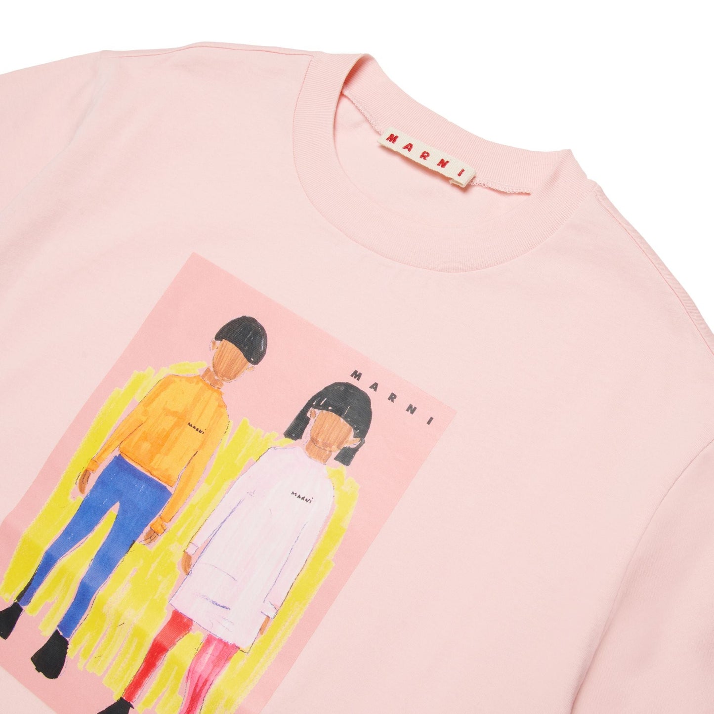 女童粉色印花棉T恤