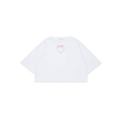 女童白色Logo棉T恤