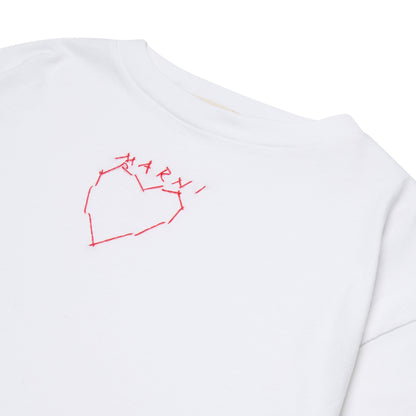 女童白色Logo棉T恤