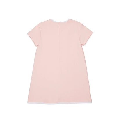 女童浅粉色Logo棉连衣裙
